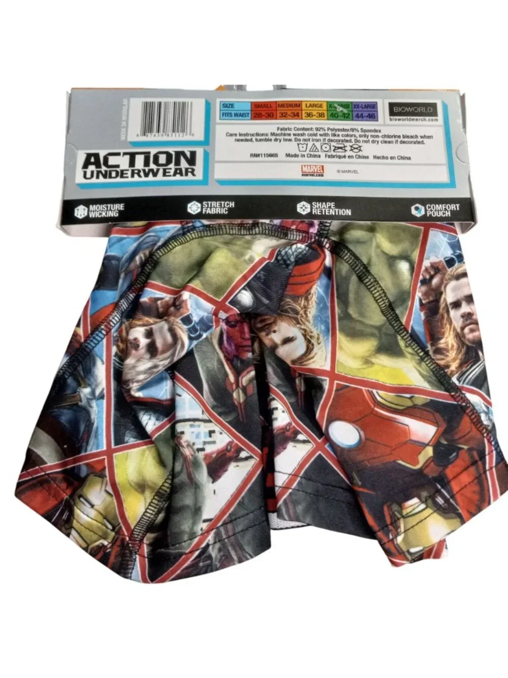 Bioworld Size M 32 34 Boxer Briefs Marvel Avengers Action Heroes Underwear NEW